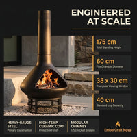 EmberCraft Nova Chiminea Fire Pit — product view 6
